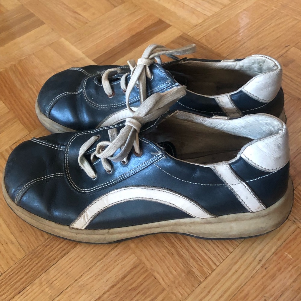 Casual Navy & White Lace-Up Sneakers